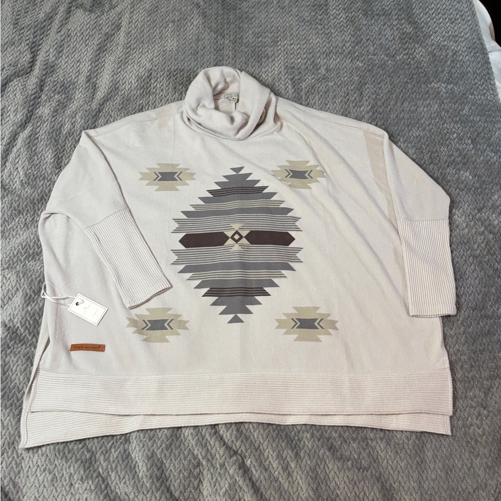 Women’s Simply Southern Aztec Print Turtleneck One Size Fits Most NWT